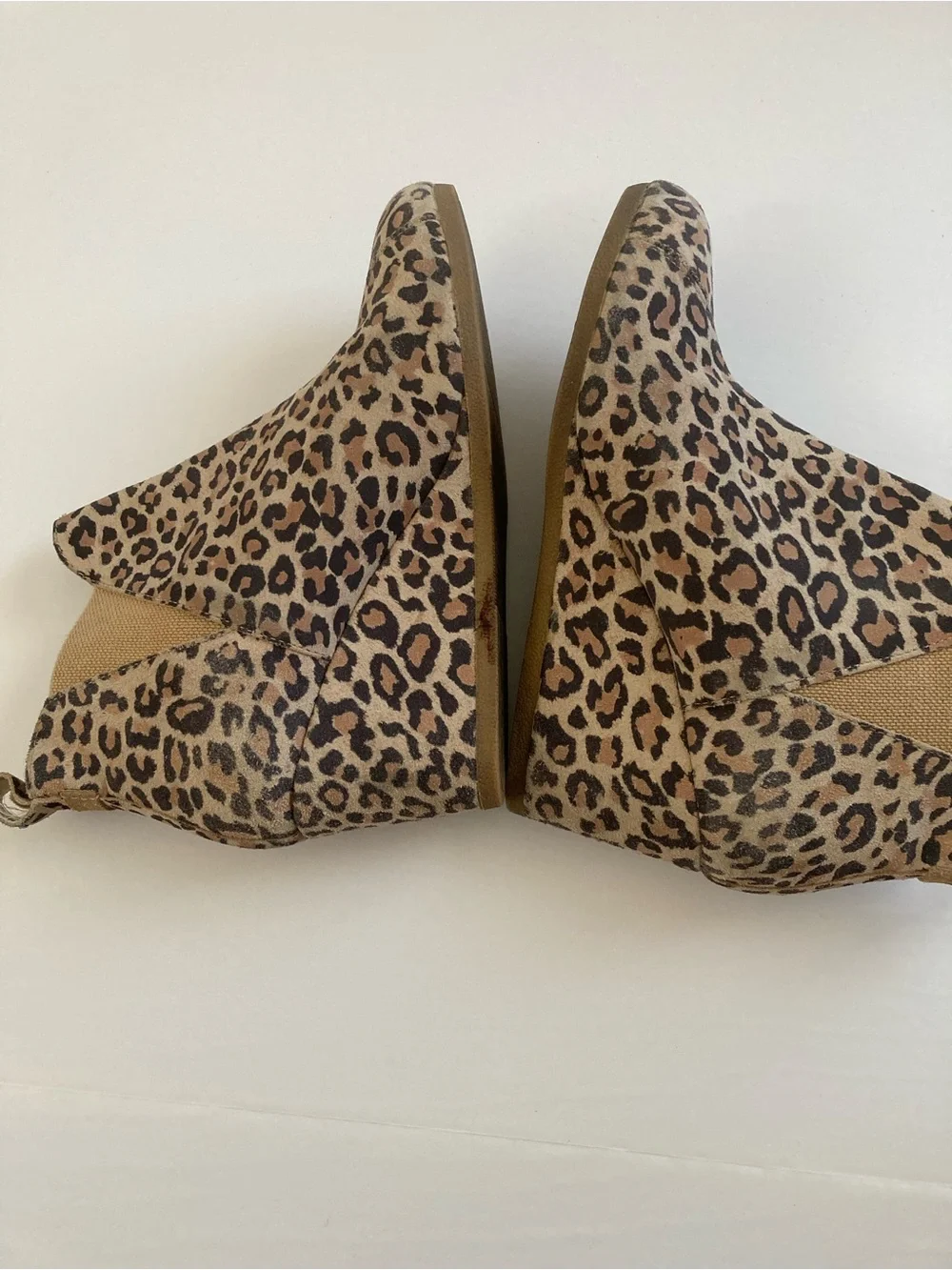 Toms Kelsey Leopard Print Wedge Ankle Booties